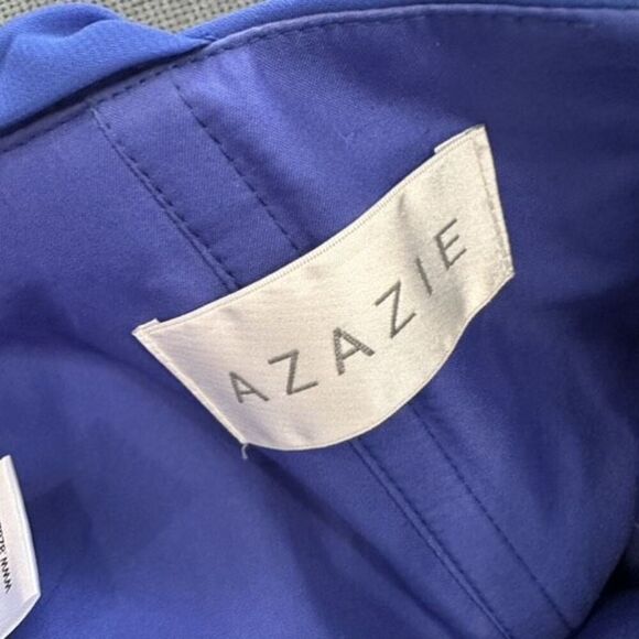 AZAZIE GRACE Royal Blue A-Line Pleated Chiffon Dress Size 6 Bridesmaid Wedding - Picture 10 of 10